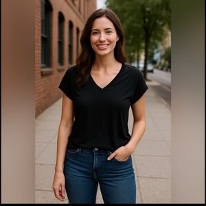Treasure & Bond Black Padded Blouse NWT